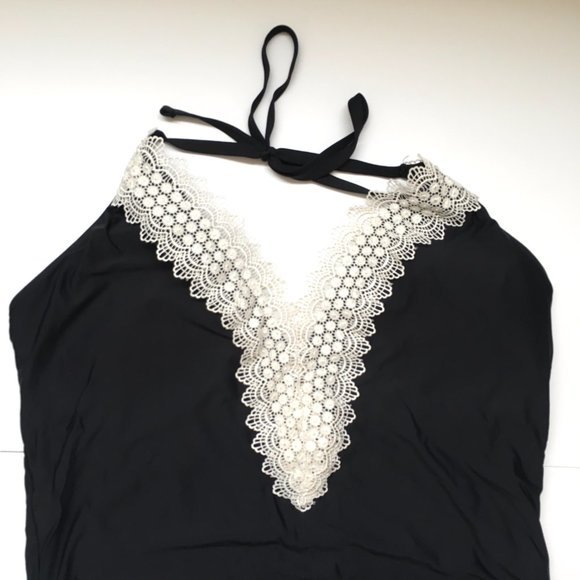 Sea Angel Black One Piece Tie String Swimsuit Size 2X - Picture 2 of 9